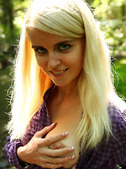 Danielka posing in a forest