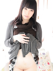 Cute skinny girl Chiharu Yoshino loves her asian body