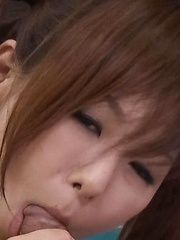 Miku Airi Asian uses vibrators and caresses her boobies at pool