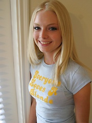 Everyone loves a blonde like Skye who loves to tease with her tight teen body