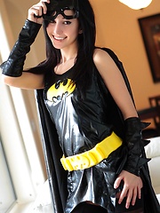 If anybody can turn Batman and Robin straight it's superslut Catie Minx as Batgirl