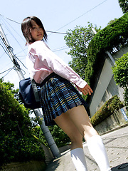 Naoko Sawano Asian in sexy school uniform is playful after class