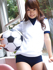 Manami Sato Asian in sports equipment canÂ´t wait to play ball