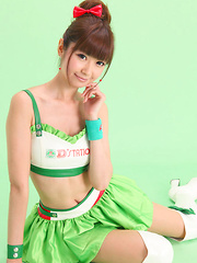 Zuo Qi Asian doll in cute outfit smiles like a true princess