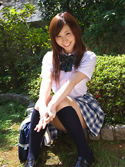 Iyo Hanaki Asian in uniform wants to take classes out of school