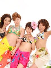 Sweet sexy girls pose for the camera on set